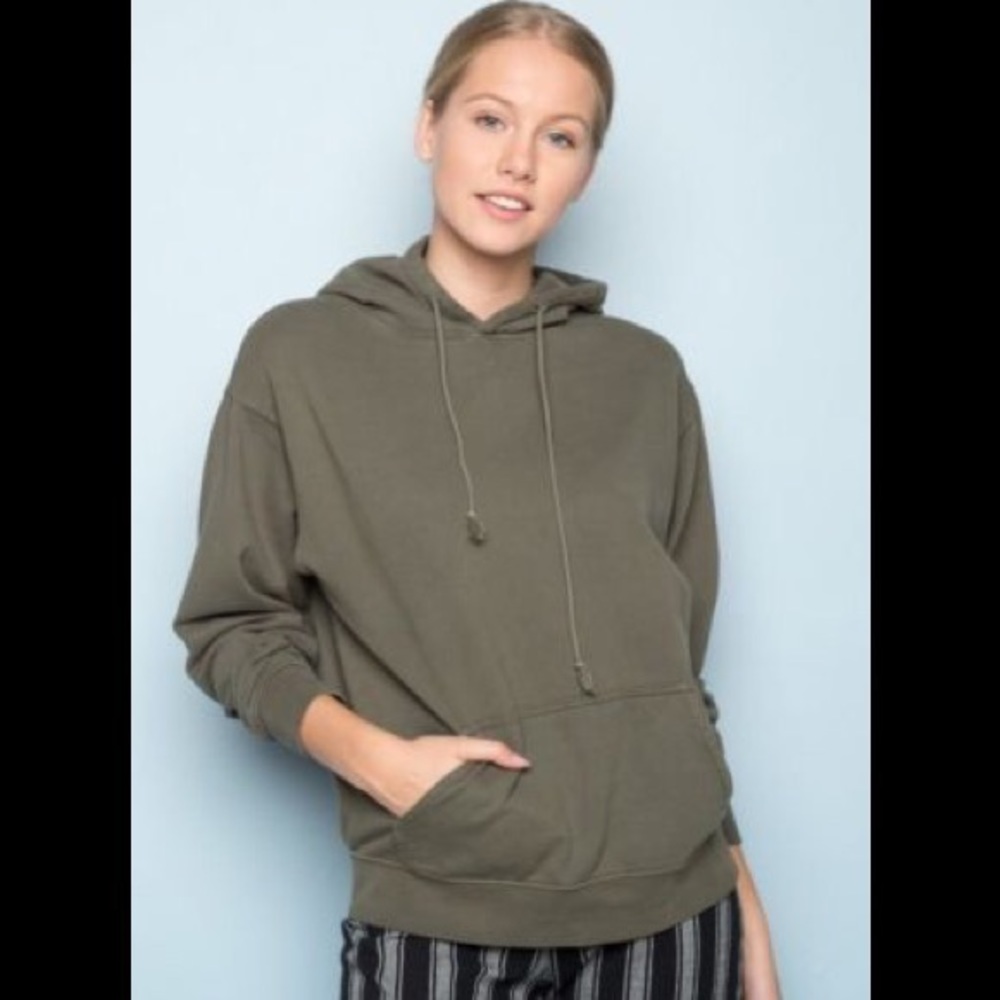 Brandy Melville Olive Green Christy Hoodie
